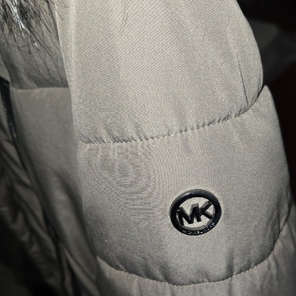 Michael Kors Khaki Puffer Coat with Fur Hood - Picture 12 of 15